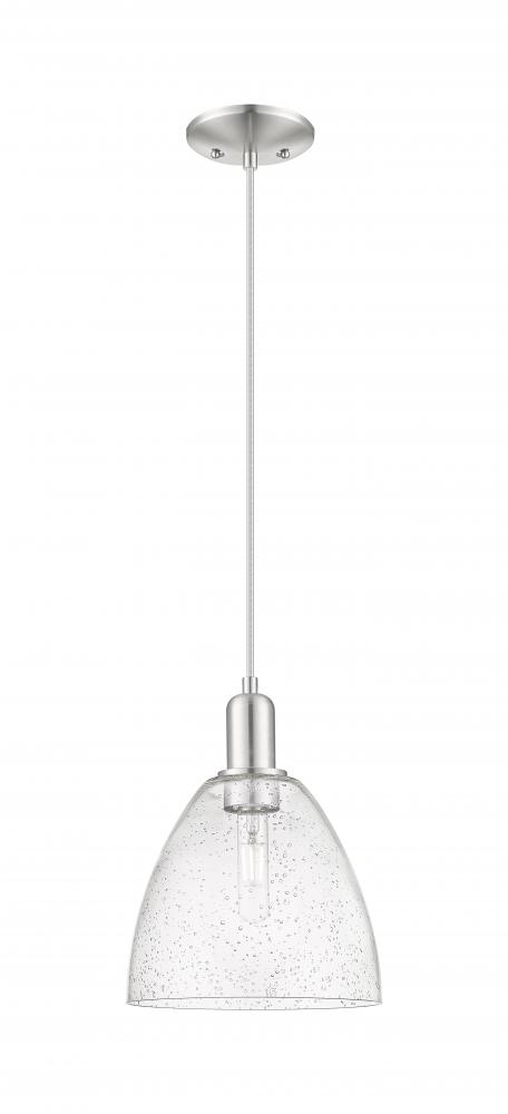 Bristol - 1 Light - 9 inch - Brushed Satin Nickel - Cord hung - Mini Pendant