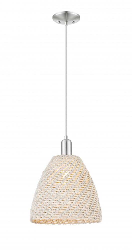 Bristol Natural - 1 Light - 6 inch - Brushed Satin Nickel - Cord hung - Mini Pendant