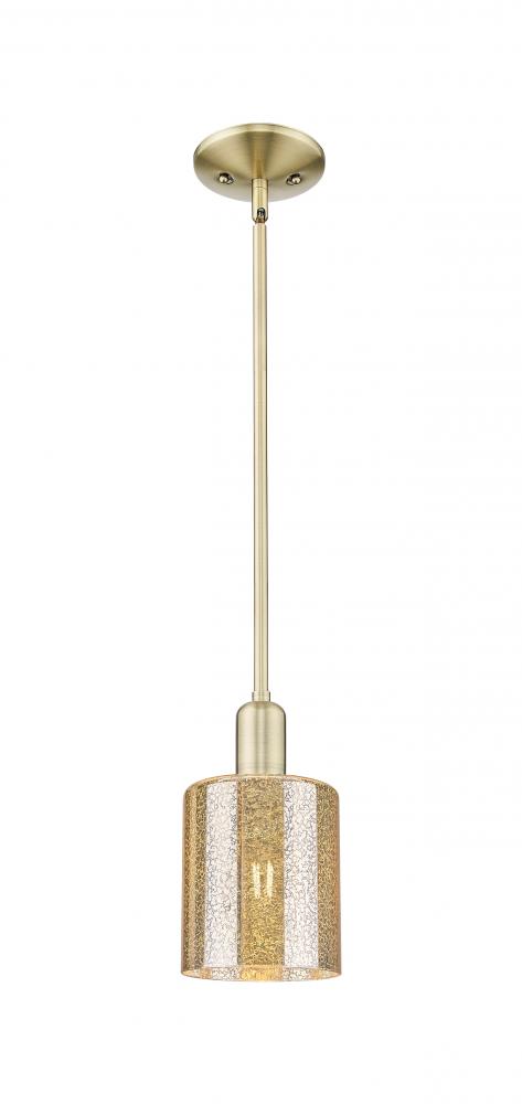 Cobbleskill - 1 Light - 5 inch - Antique Brass - Stem hung - Mini Pendant