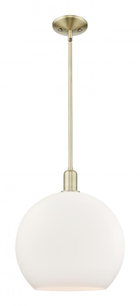 Athens - 1 Light - 14 inch - Antique Brass - Stem hung - Mini Pendant