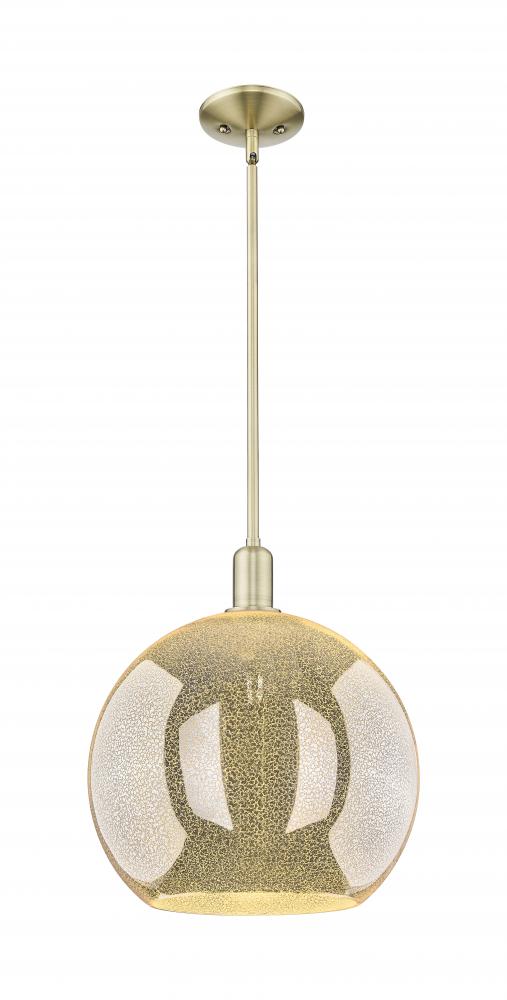 Athens - 1 Light - 14 inch - Antique Brass - Stem hung - Mini Pendant