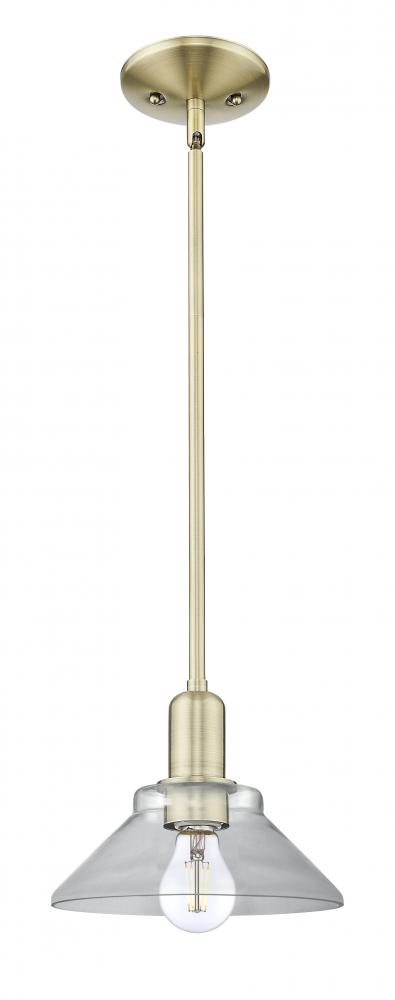 Orwell - 1 Light - 8 inch - Antique Brass - Stem hung - Mini Pendant