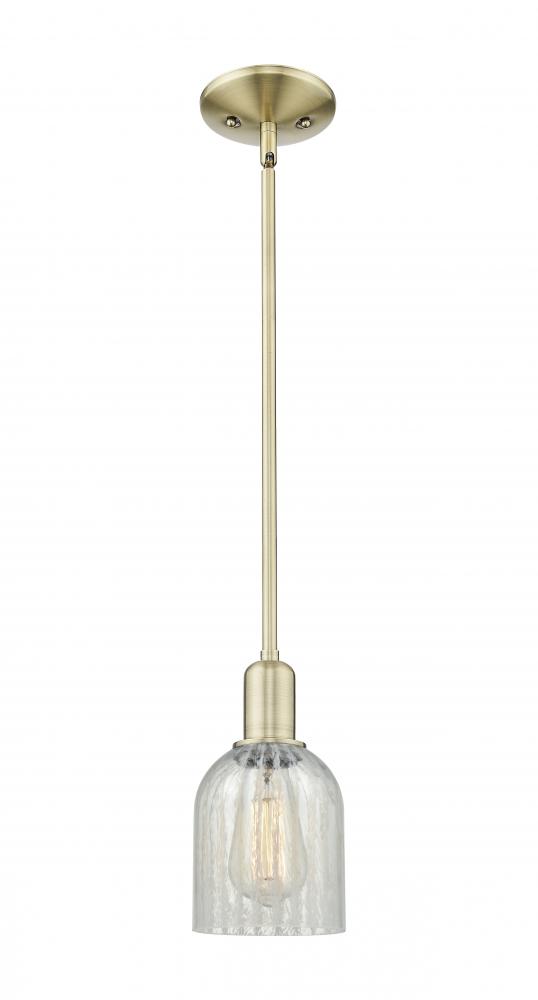 Caledonia - 1 Light - 5 inch - Antique Brass - Stem hung - Mini Pendant