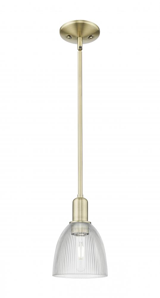Castile - 1 Light - 6 inch - Antique Brass - Stem hung - Mini Pendant