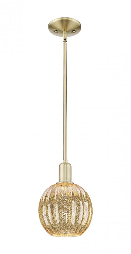 Preston Globe - 1 Light - 6 inch - Antique Brass - Mini Pendant
