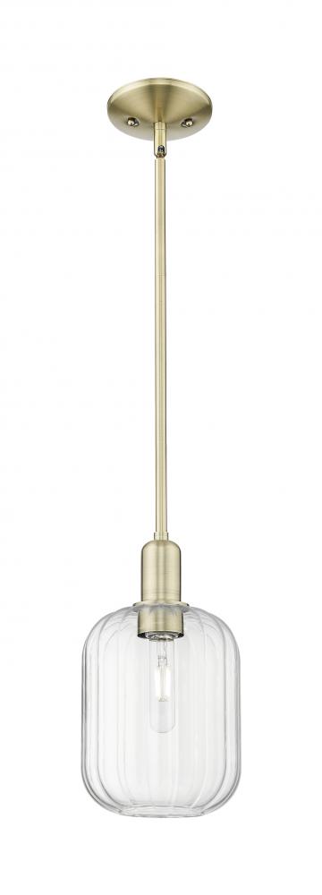 Preston Cylinder - 1 Light - 6 inch - Antique Brass - Mini Pendant