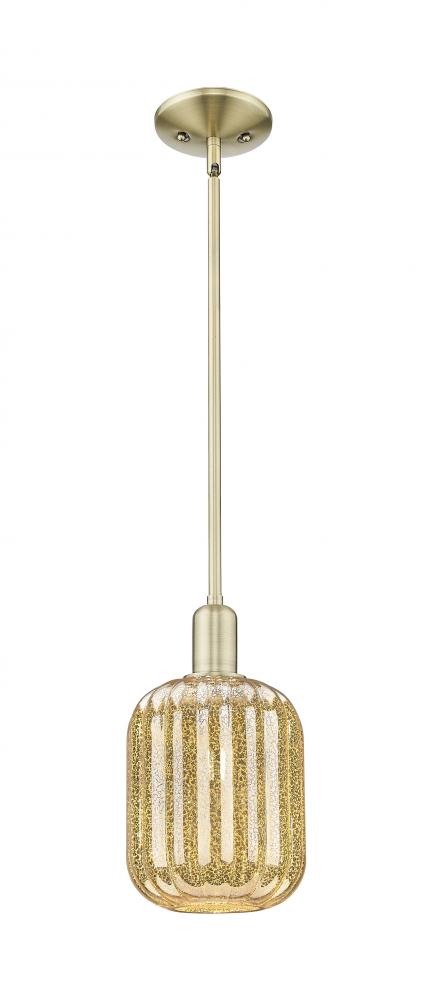 Preston Cylinder - 1 Light - 6 inch - Antique Brass - Mini Pendant