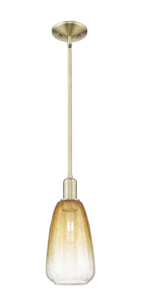 Brookhaven Almond - 1 Light - 6 inch - Antique Brass - Mini Pendant