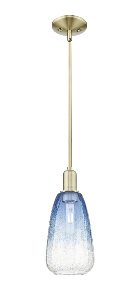 Brookhaven Almond - 1 Light - 6 inch - Antique Brass - Mini Pendant