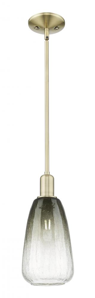 Brookhaven Almond - 1 Light - 6 inch - Antique Brass - Mini Pendant
