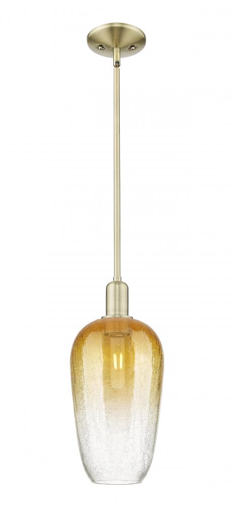 Brookhaven Flute - 1 Light - 6 inch - Antique Brass - Mini Pendant