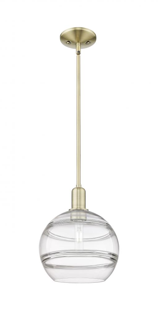 Rochester - 1 Light - 10 inch - Antique Brass - Stem hung - Mini Pendant