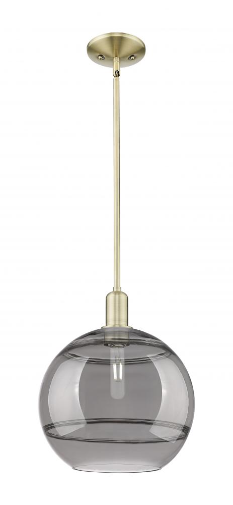 Rochester - 1 Light - 12 inch - Antique Brass - Stem hung - Mini Pendant