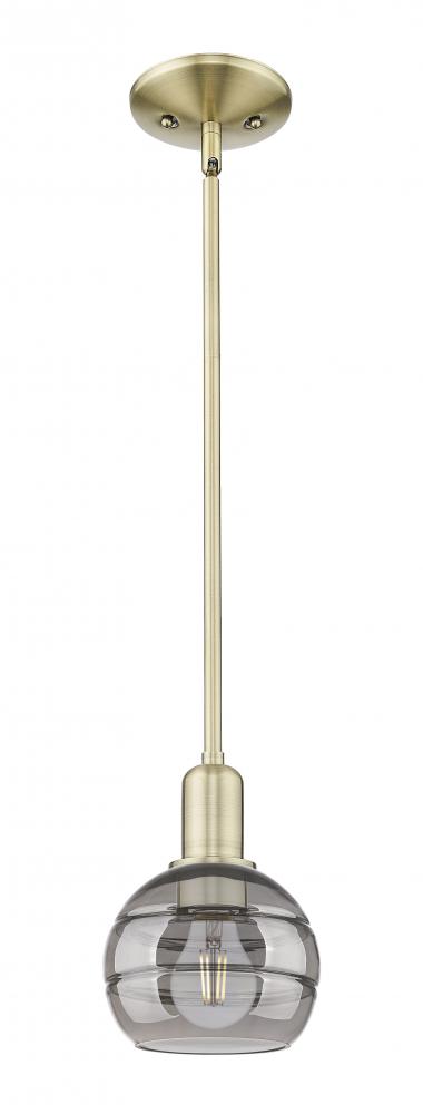 Rochester - 1 Light - 6 inch - Antique Brass - Stem hung - Mini Pendant