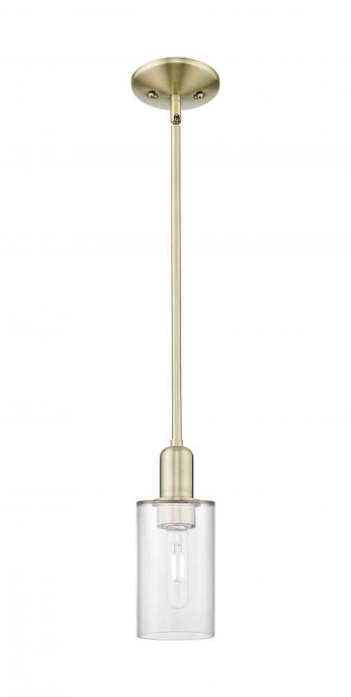 Clymer - 1 Light - 4 inch - Antique Brass - Stem hung - Mini Pendant
