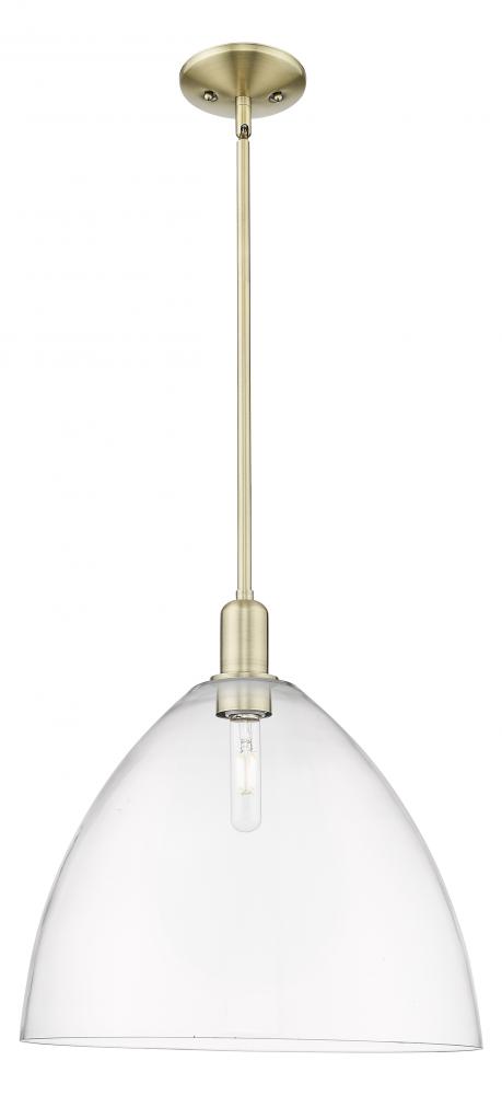 Bristol - 1 Light - 16 inch - Antique Brass - Stem hung - Mini Pendant