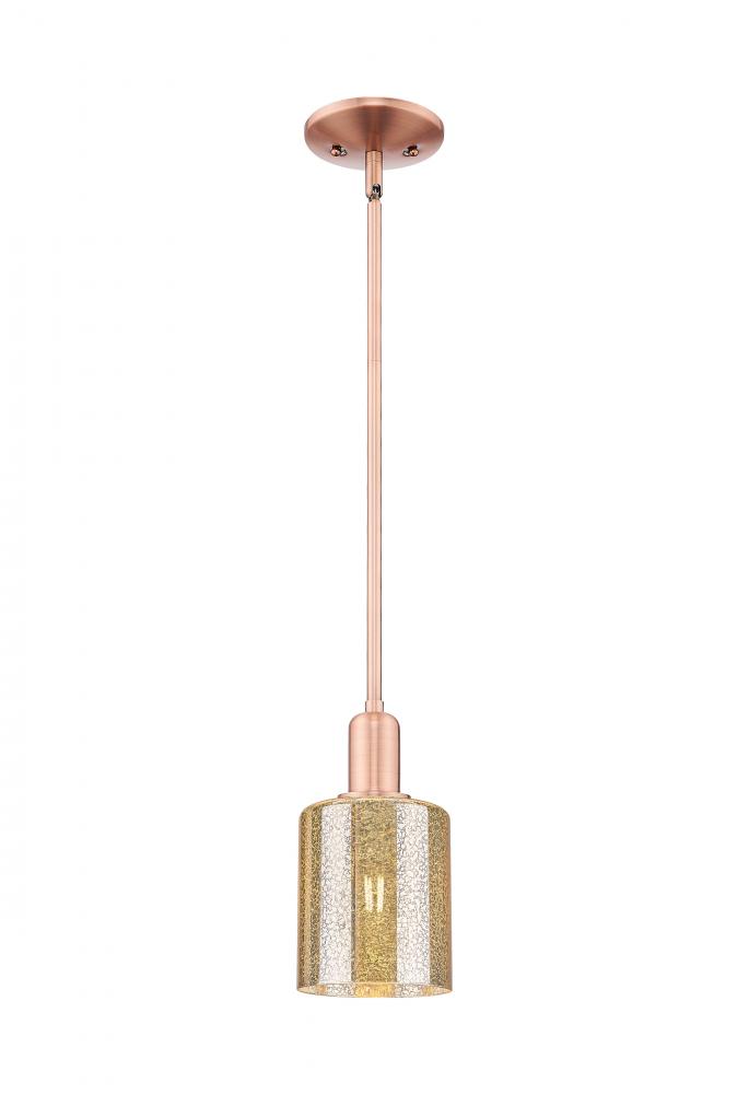 Cobbleskill - 1 Light - 5 inch - Antique Copper - Stem hung - Mini Pendant