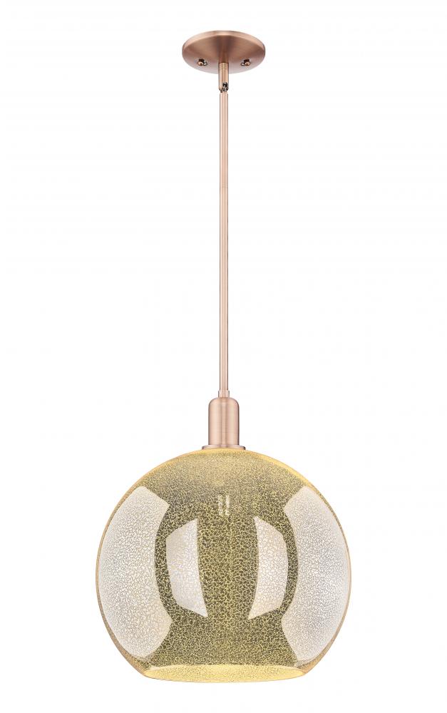 Athens - 1 Light - 14 inch - Antique Copper - Stem hung - Mini Pendant