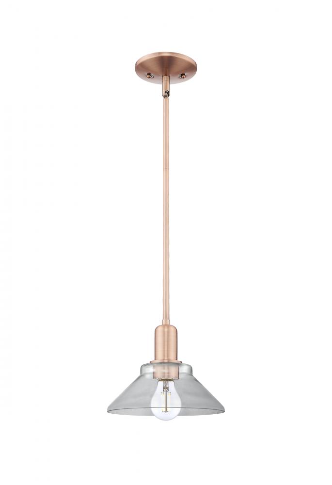 Orwell - 1 Light - 8 inch - Antique Copper - Stem hung - Mini Pendant