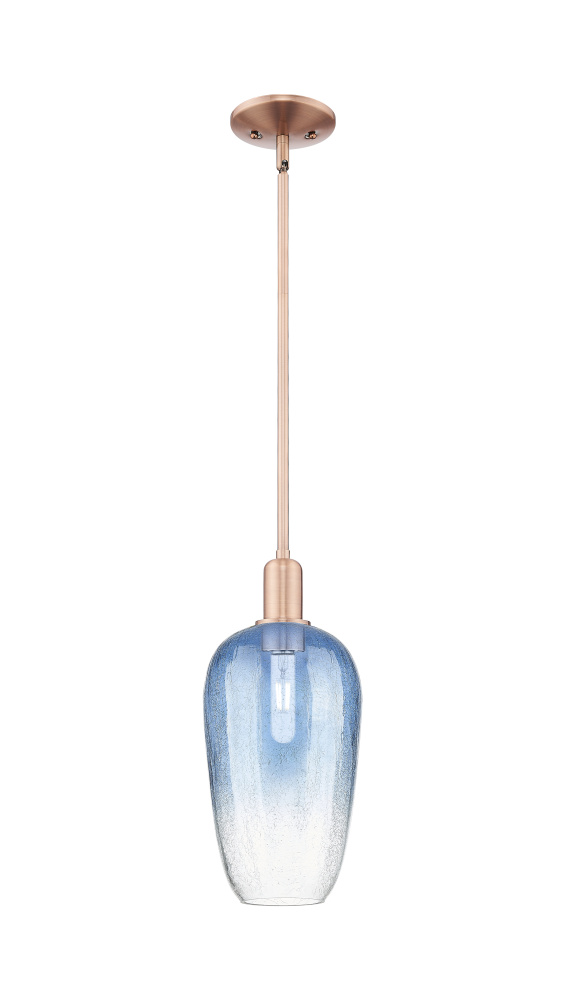 Brookhaven Flute - 1 Light - 6 inch - Antique Copper - Mini Pendant