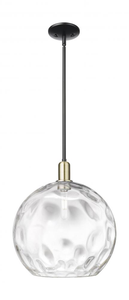 Athens Water Glass - 1 Light - 13 inch - Black Antique Brass - Stem hung - Mini Pendant