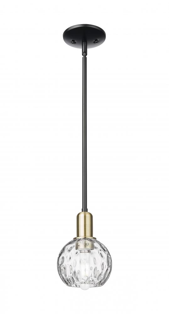 Athens Water Glass - 1 Light - 6 inch - Black Antique Brass - Stem hung - Mini Pendant