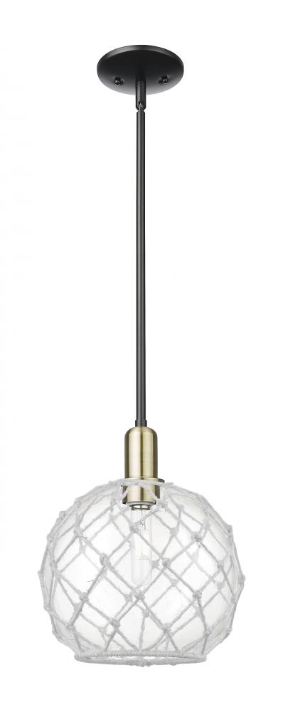 Farmhouse Rope - 1 Light - 10 inch - Black Antique Brass - Stem hung - Mini Pendant