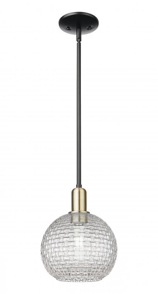 Athens - 1 Light - 8 inch - Black Antique Brass - Stem hung - Mini Pendant