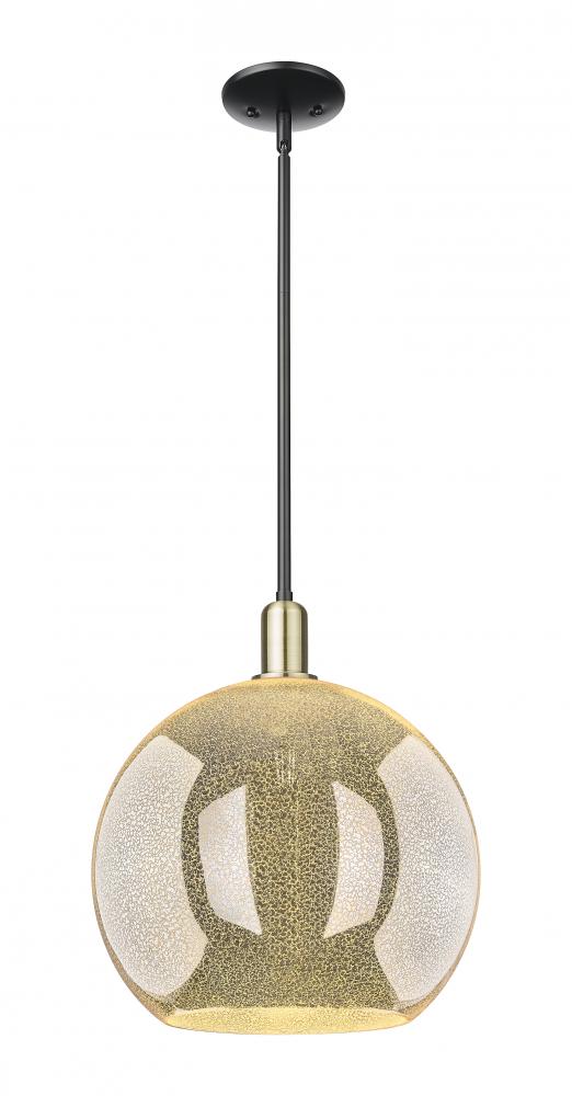 Athens - 1 Light - 14 inch - Black Antique Brass - Stem hung - Mini Pendant