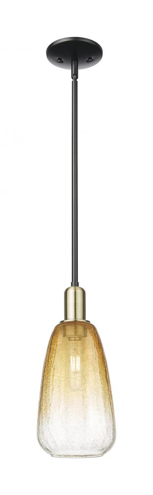 Brookhaven Almond - 1 Light - 6 inch - Black Antique Brass - Mini Pendant
