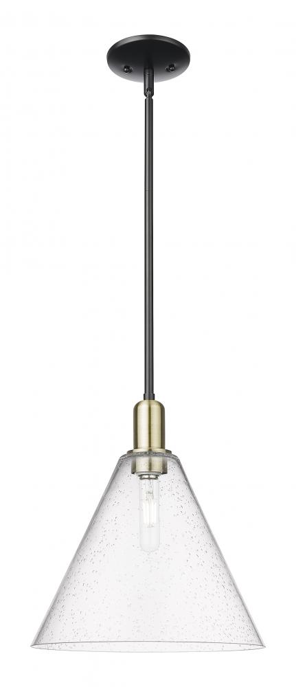 Berkshire Glass - 1 Light - 12 inch - Black Antique Brass - Stem hung - Mini Pendant