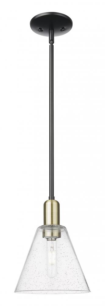 Berkshire Glass - 1 Light - 8 inch - Black Antique Brass - Stem hung - Mini Pendant