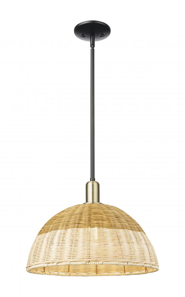 Natural Ballston Dome - 1 Light - 6 inch - Black Antique Brass - Mini Pendant