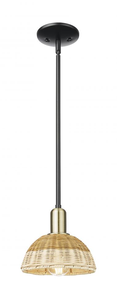 Natural Ballston Dome - 1 Light - 6 inch - Black Antique Brass - Mini Pendant