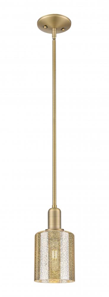 Cobbleskill - 1 Light - 5 inch - Brushed Brass - Stem hung - Mini Pendant