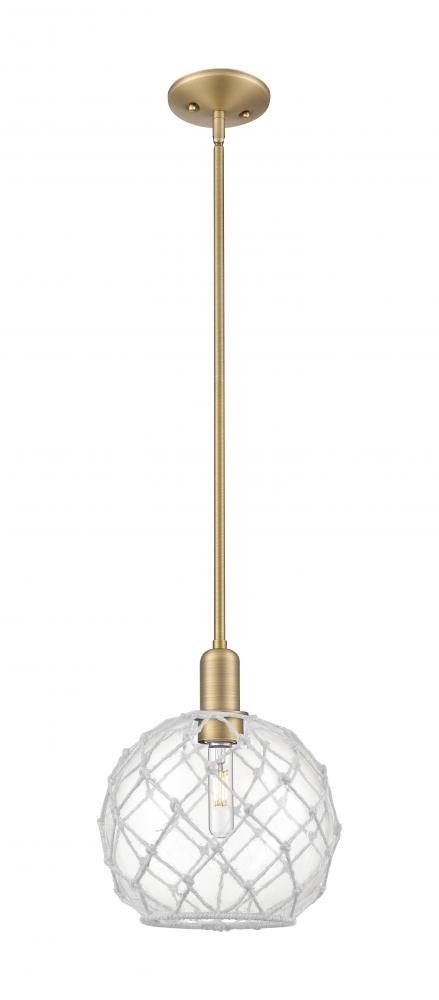 Farmhouse Rope - 1 Light - 10 inch - Brushed Brass - Stem hung - Mini Pendant