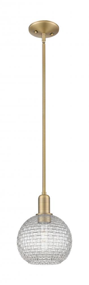 Athens - 1 Light - 8 inch - Brushed Brass - Stem hung - Mini Pendant