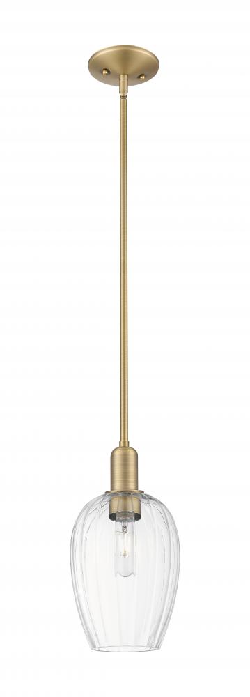 Preston Flute - 1 Light - 6 inch - Brushed Brass - Mini Pendant