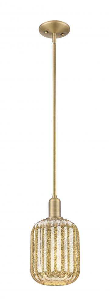 Preston Cylinder - 1 Light - 6 inch - Brushed Brass - Mini Pendant