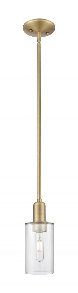 Clymer - 1 Light - 4 inch - Brushed Brass - Stem hung - Mini Pendant