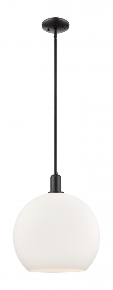 Athens - 1 Light - 14 inch - Matte Black - Stem hung - Mini Pendant