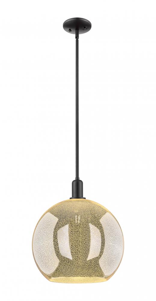 Athens - 1 Light - 14 inch - Matte Black - Stem hung - Mini Pendant