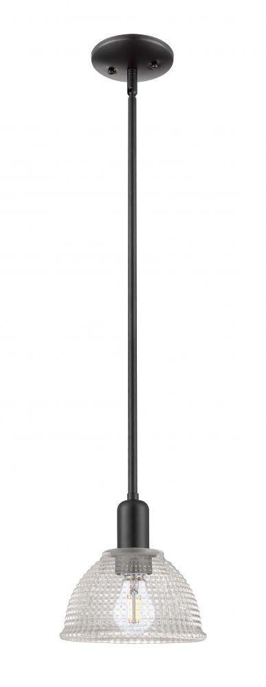 Arietta - 1 Light - 8 inch - Matte Black - Stem hung - Mini Pendant
