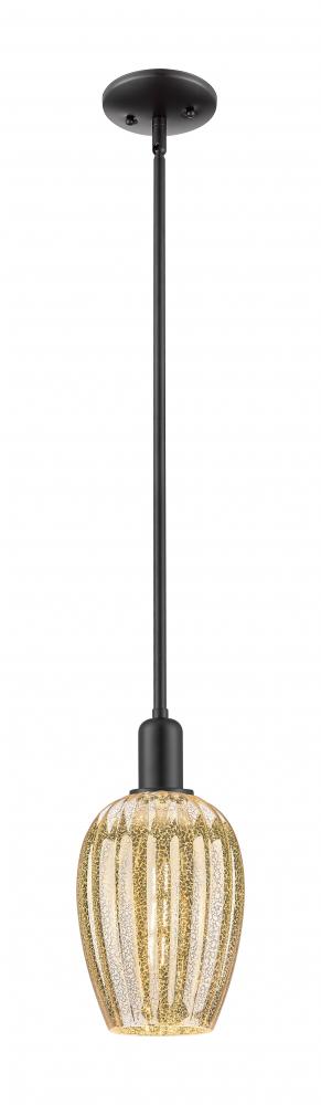 Preston Flute - 1 Light - 6 inch - Matte Black - Mini Pendant