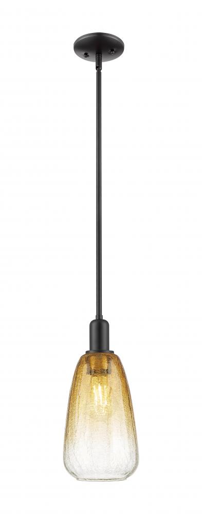 Brookhaven Almond - 1 Light - 6 inch - Matte Black - Mini Pendant