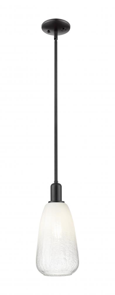 Brookhaven Almond - 1 Light - 6 inch - Matte Black - Mini Pendant