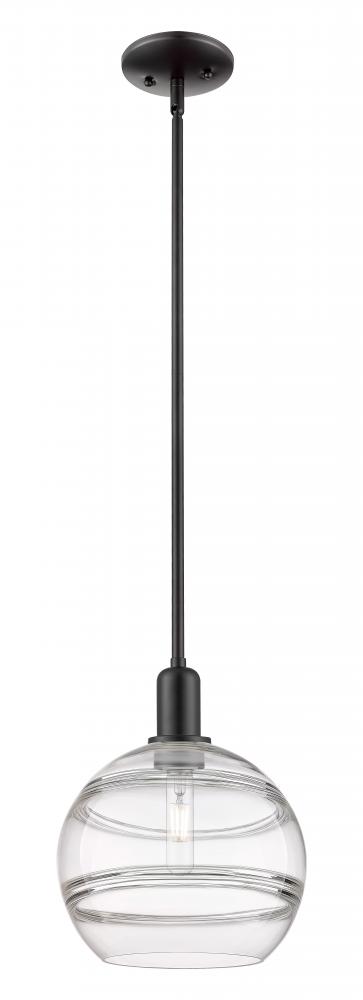 Rochester - 1 Light - 10 inch - Matte Black - Stem hung - Mini Pendant