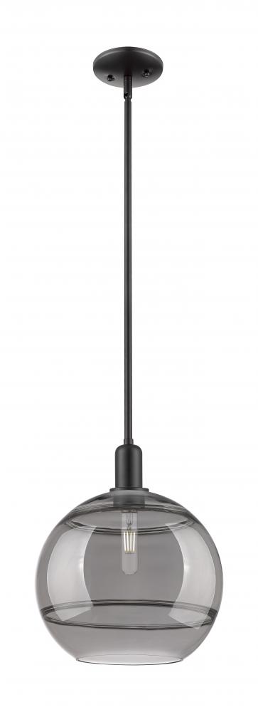 Rochester - 1 Light - 12 inch - Matte Black - Stem hung - Mini Pendant