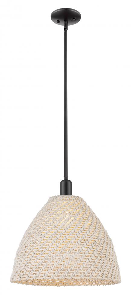 Bristol Natural - 1 Light - 6 inch - Matte Black - Mini Pendant