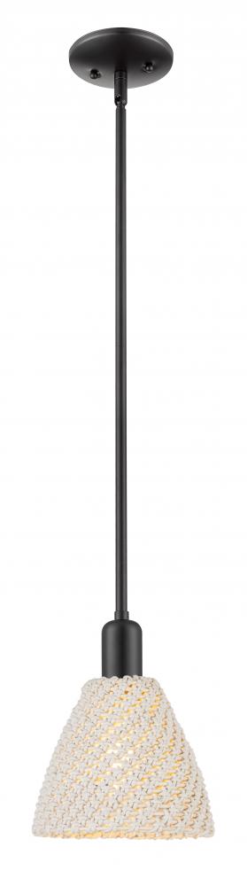 Bristol Natural - 1 Light - 6 inch - Matte Black - Mini Pendant